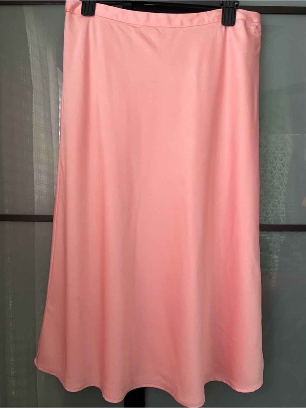 Soft Pink A-Line Midi Skirt
